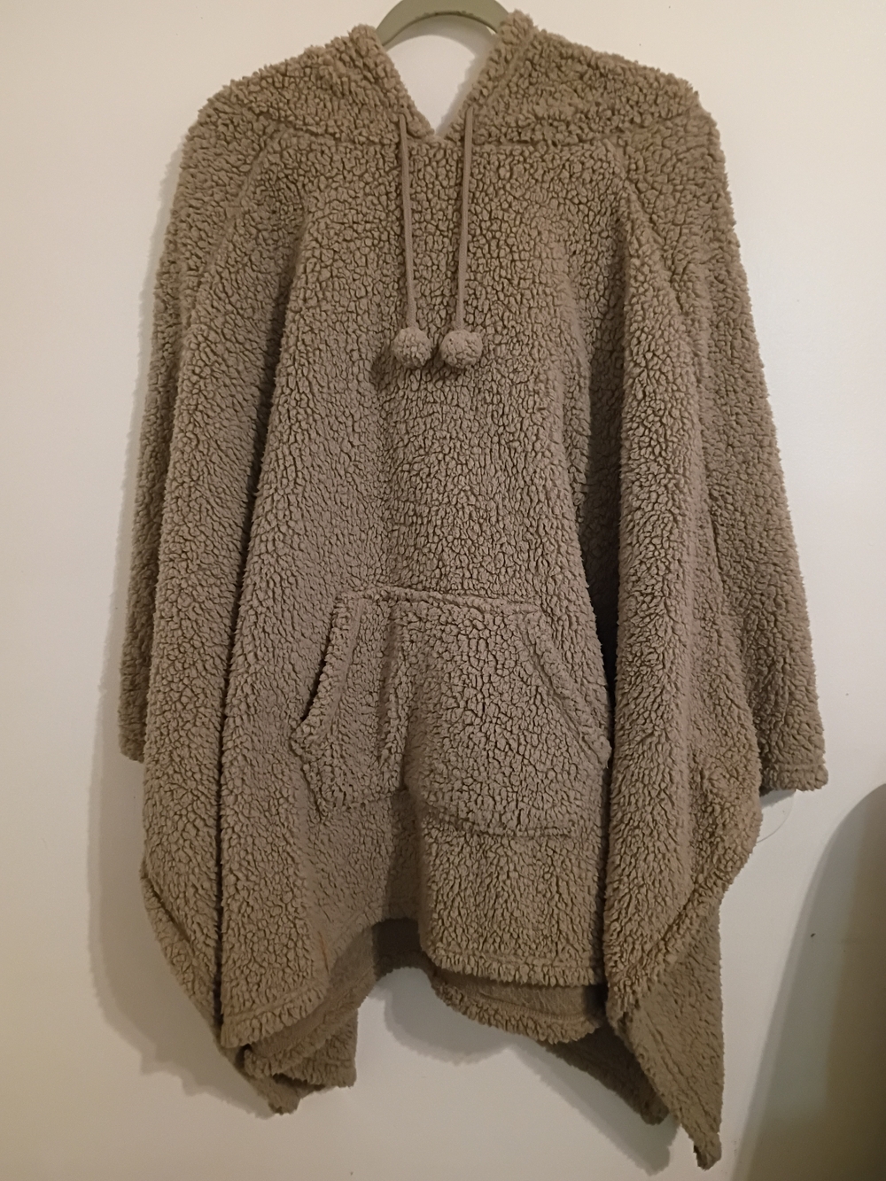 Koolaburra By Ugg Taupe Sherpa Hooded Poncho Sz 3X